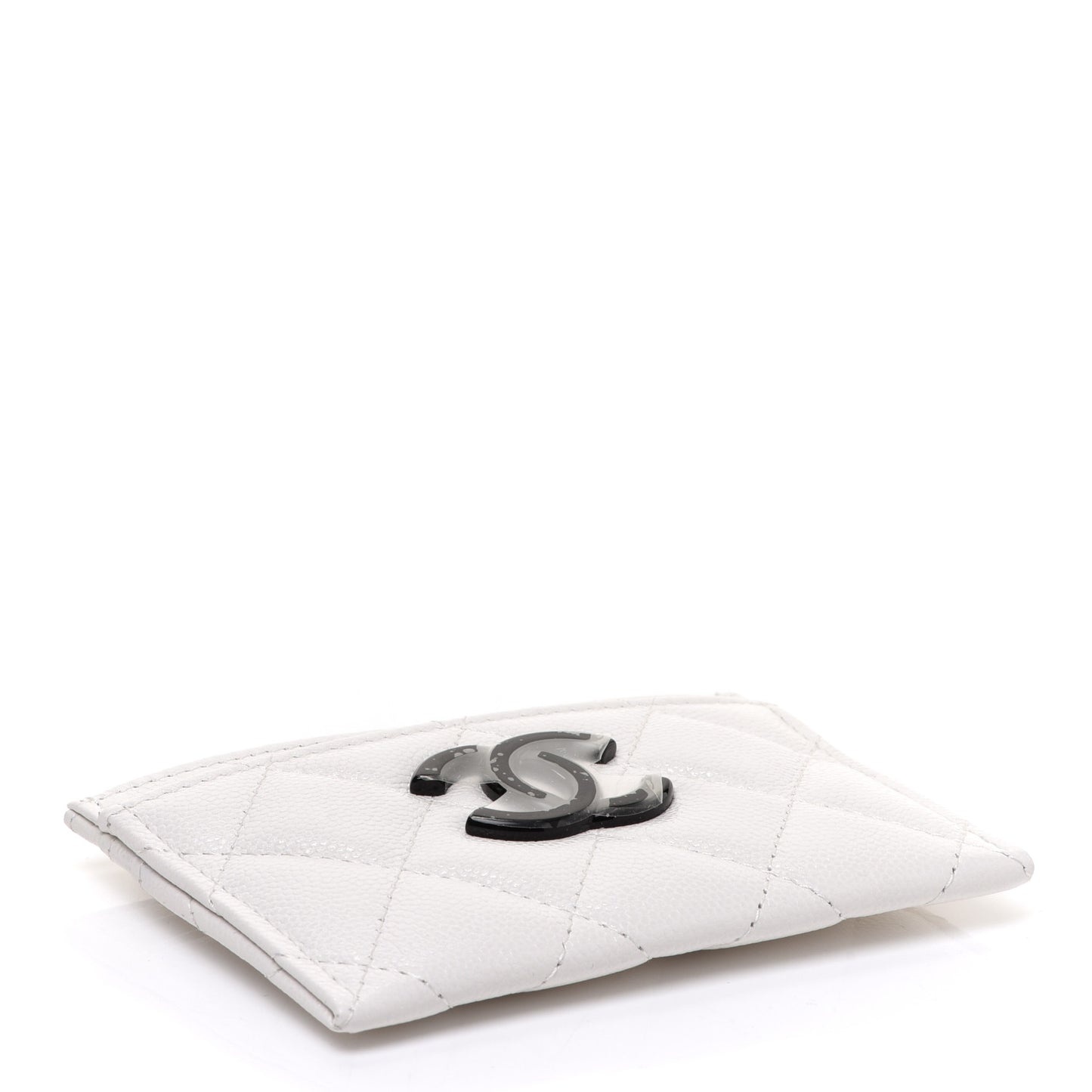 Caviar Quilted My Everything Card Holder White Black
