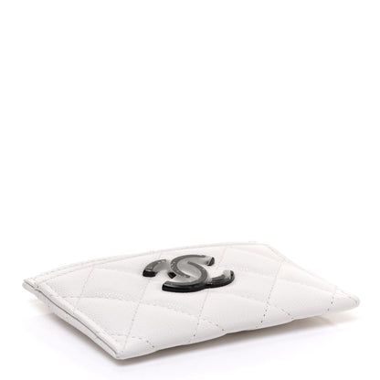 Chanel Caviar Quilted My Everything Card Holder White Black 4 of 8