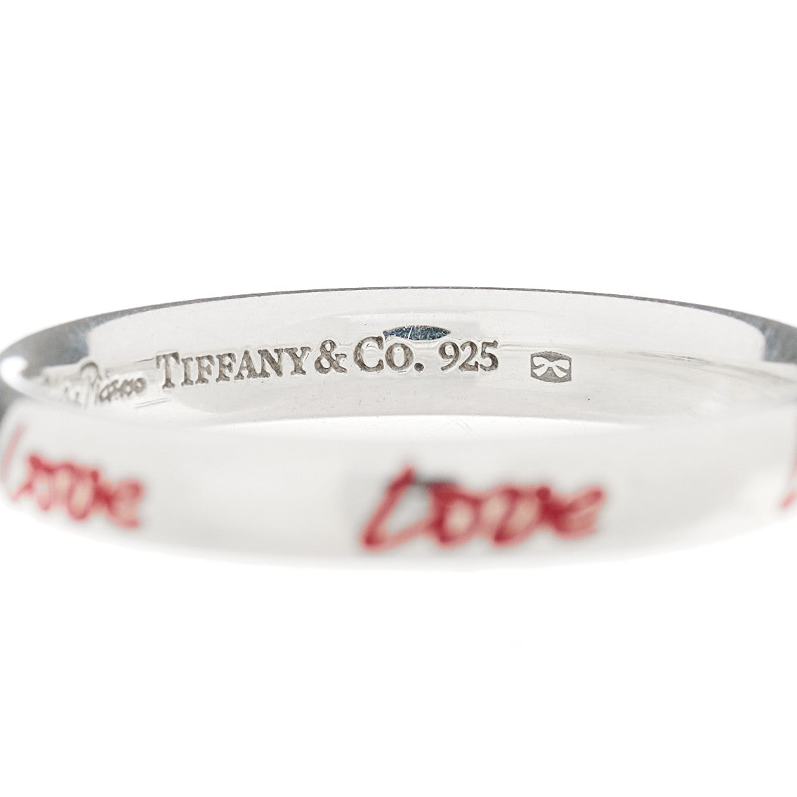 Tiffany Sterling Silver Enamel Paloma Picasso Love Band Ring 53 6.5 Red 5 of 6