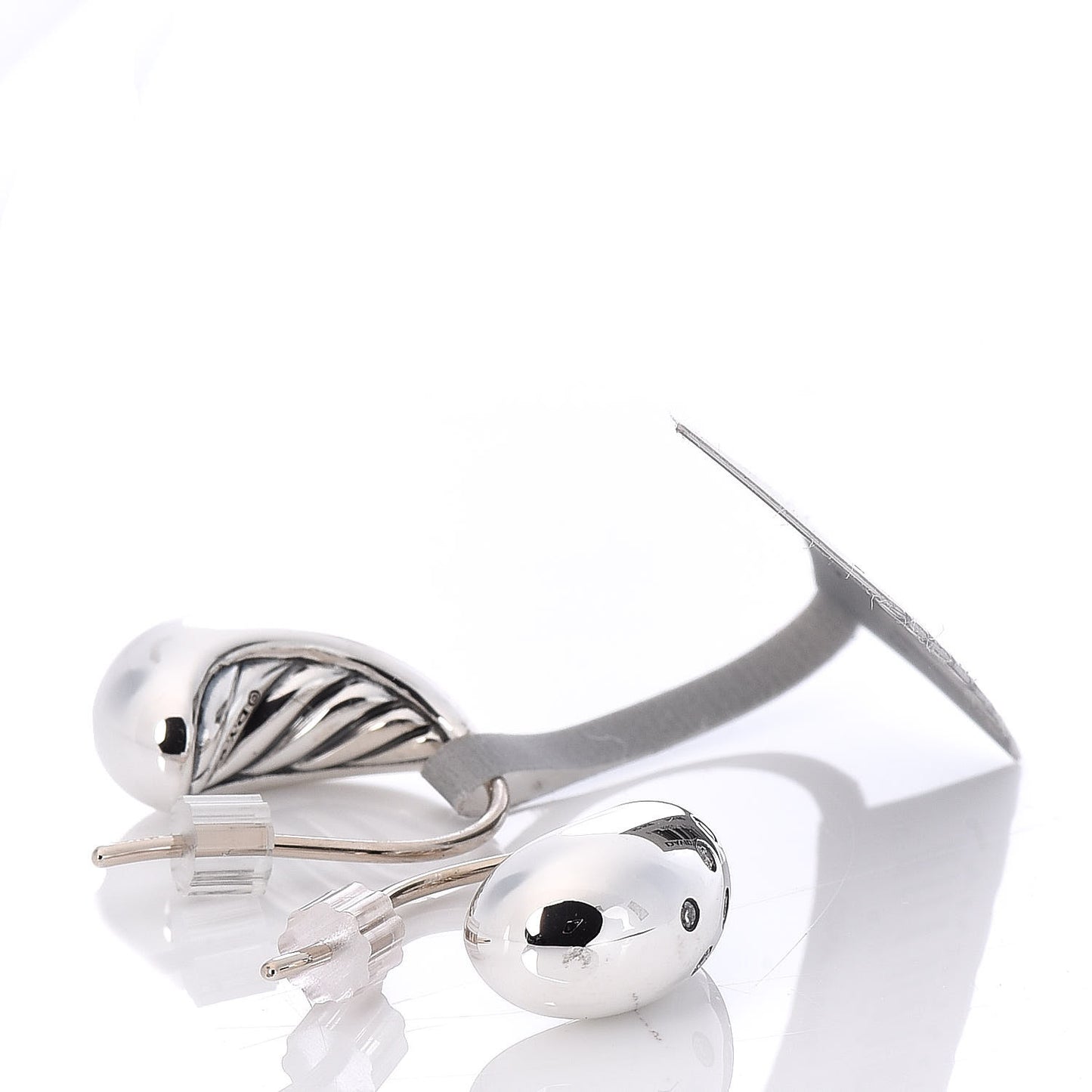 Sterling Silver Diamond 15mm Pure Form Earrings