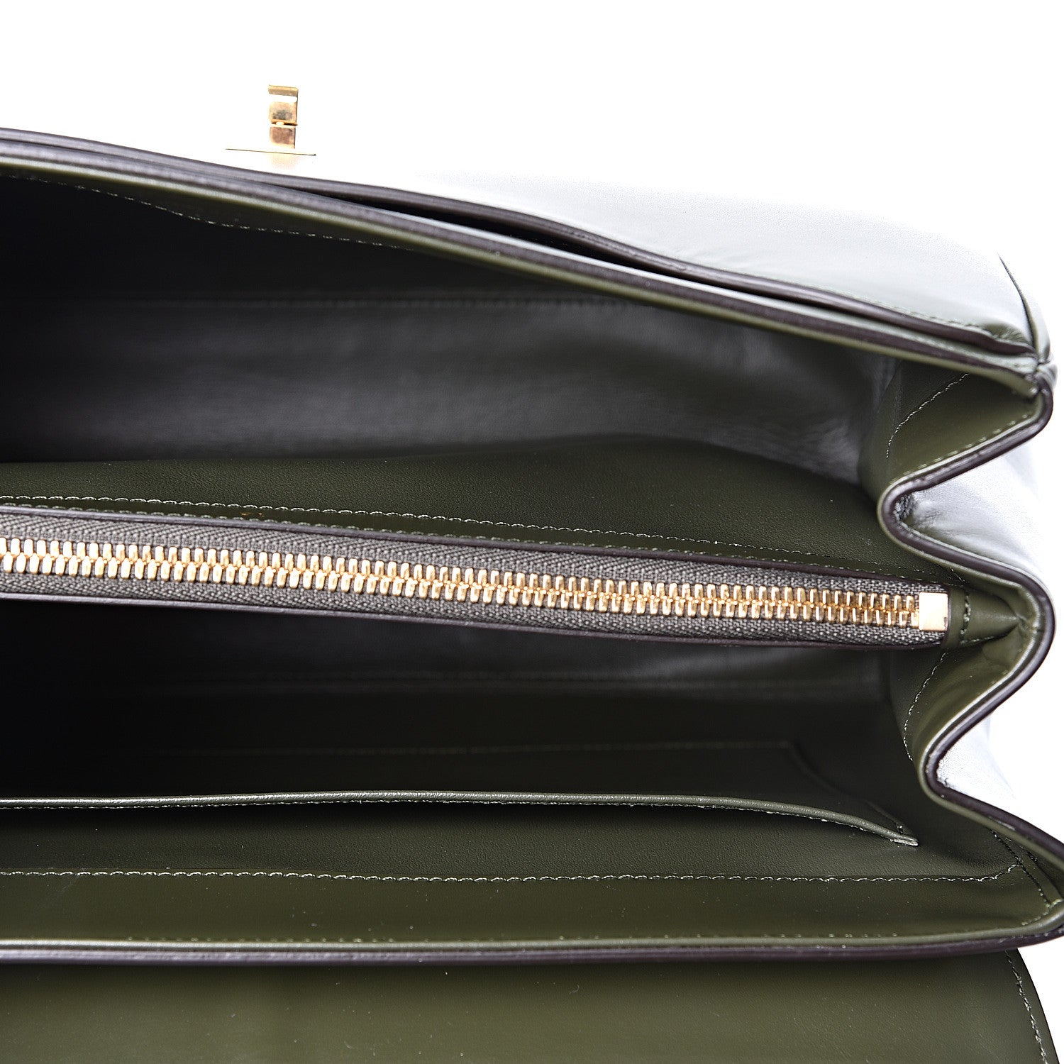 Celine Satinated Calfskin Medium 16 Top Handle Bag Khaki 4 of 10