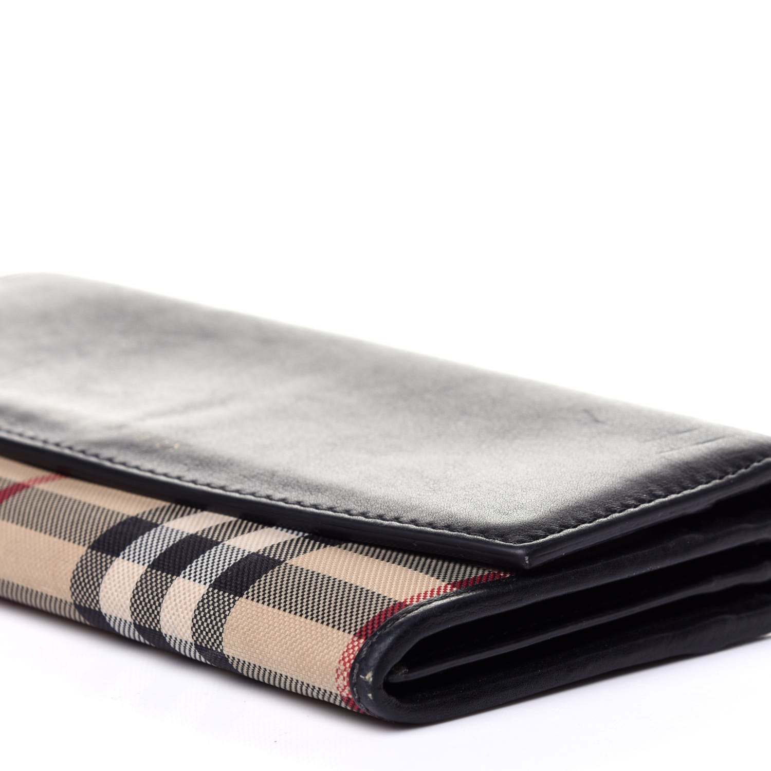 Burberry Calfskin Horseferry Check Porter Continental Wallet Black 8 of 12