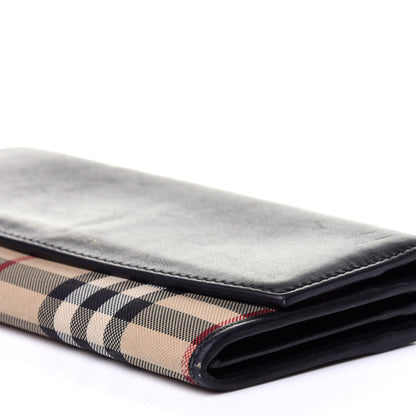 Burberry Calfskin Horseferry Check Porter Continental Wallet Black 8 of 12