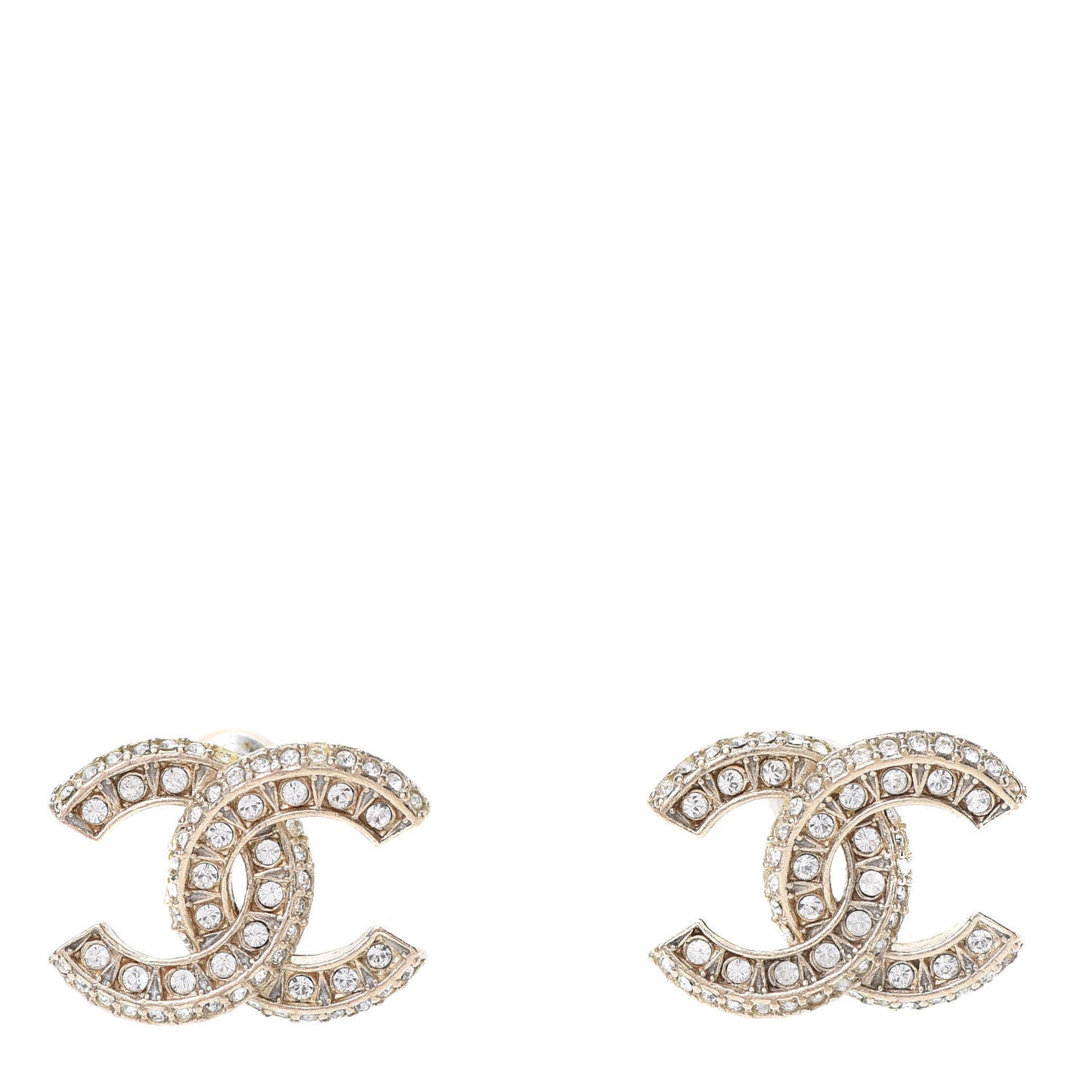 Crystal Timeless CC Earrings Light Gold