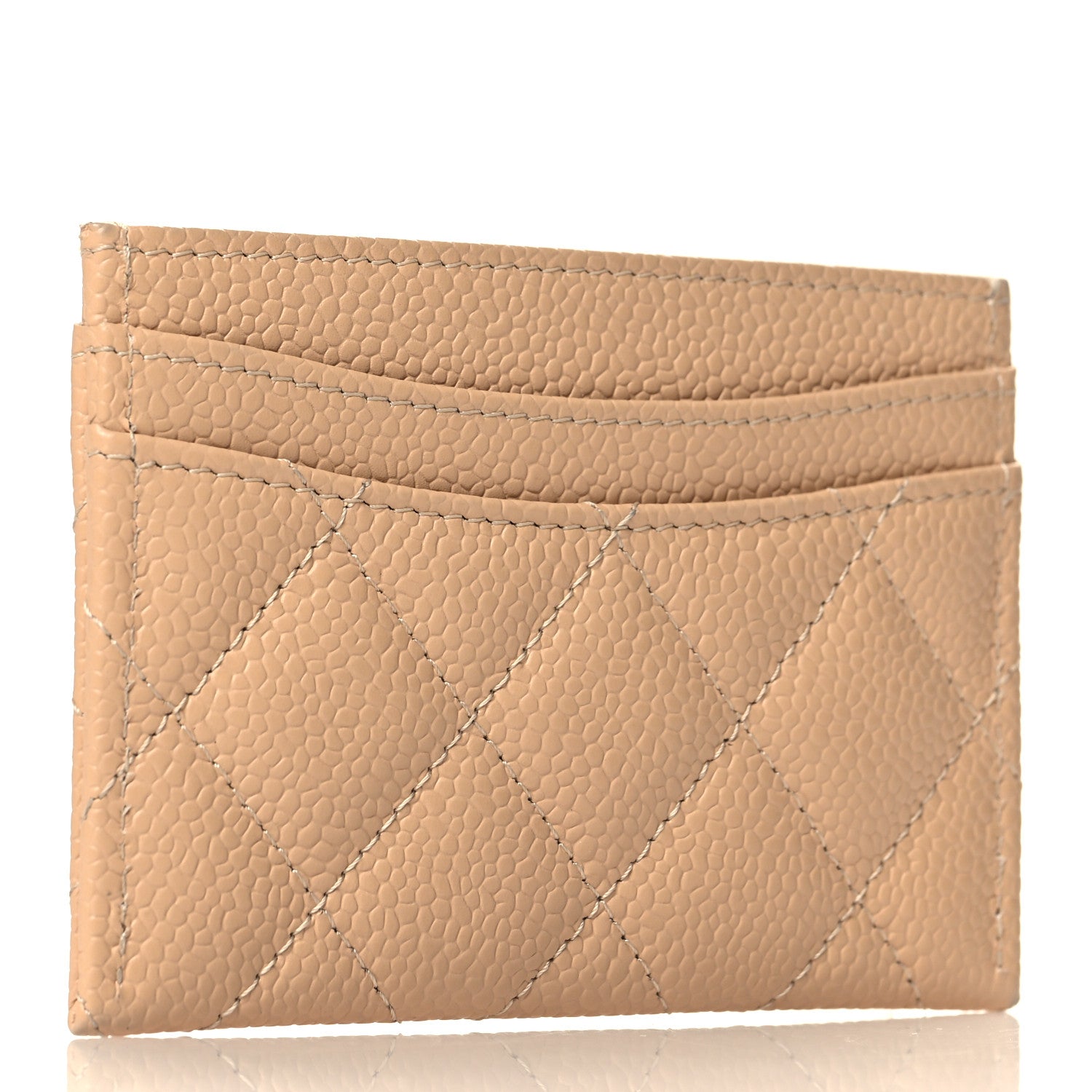 Chanel Caviar Quilted Card Holder Beige 3 of 9