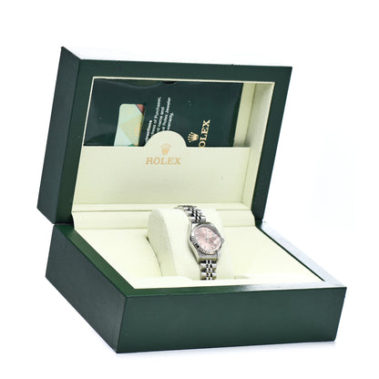Rolex Stainless Steel 18K White Gold Diamond 26mm Oyster Perpetual Datejust Watch Pink 79174 5 of 5