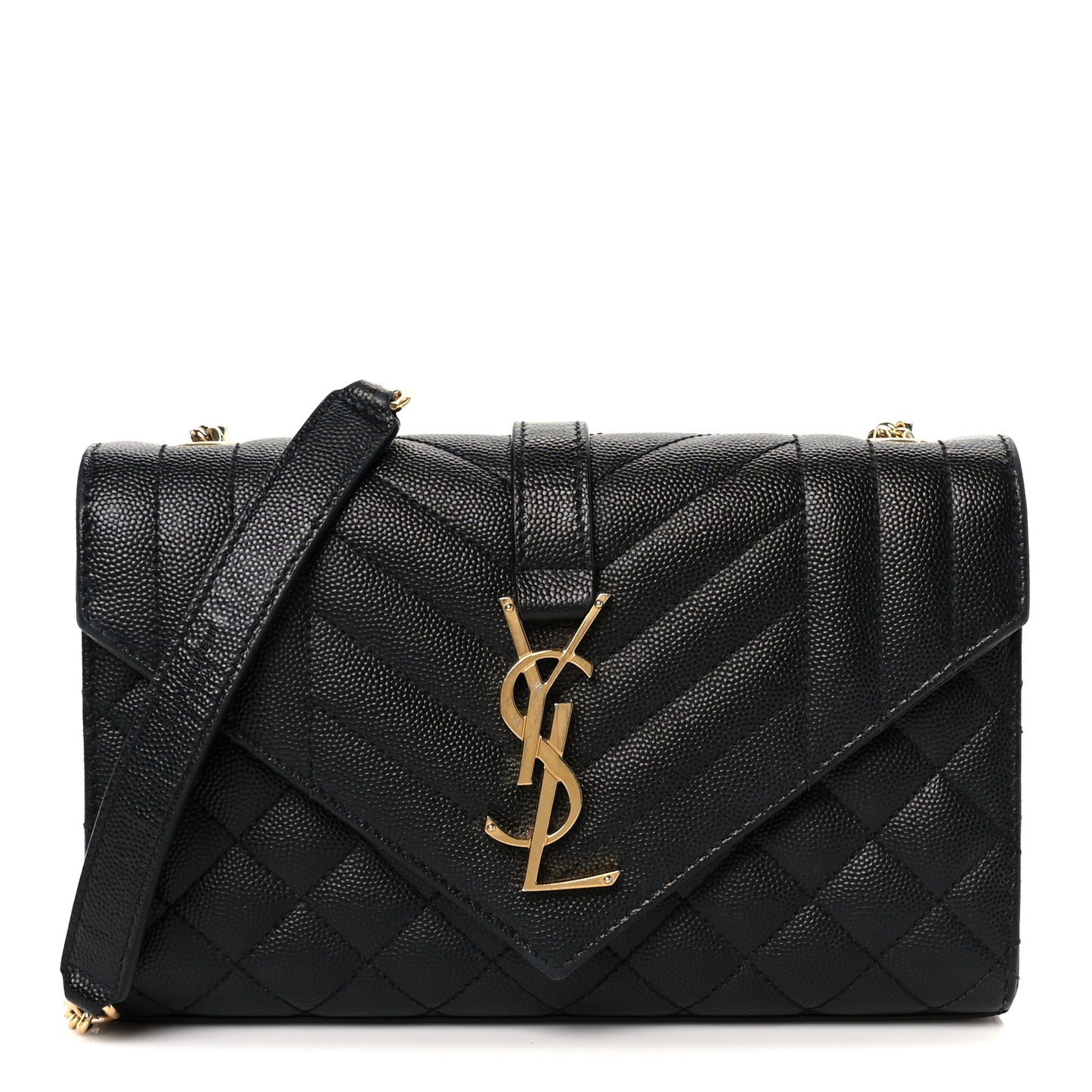 Grain De Poudre Textured Mixed Matelasse Triquilt Small Monogram Satchel Black