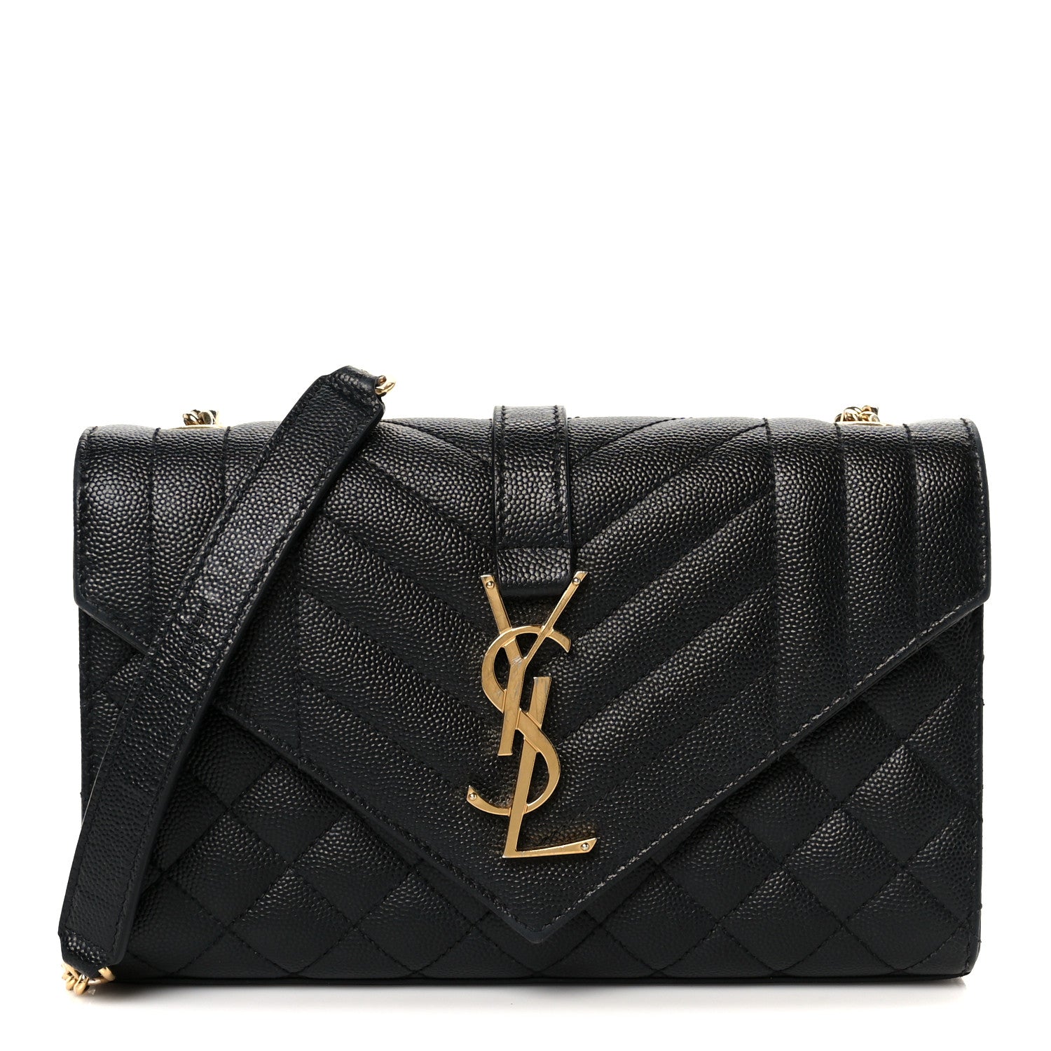 Saint Laurent Grain De Poudre Textured Mixed Matelasse Triquilt Small Monogram Satchel Black 1 of 11