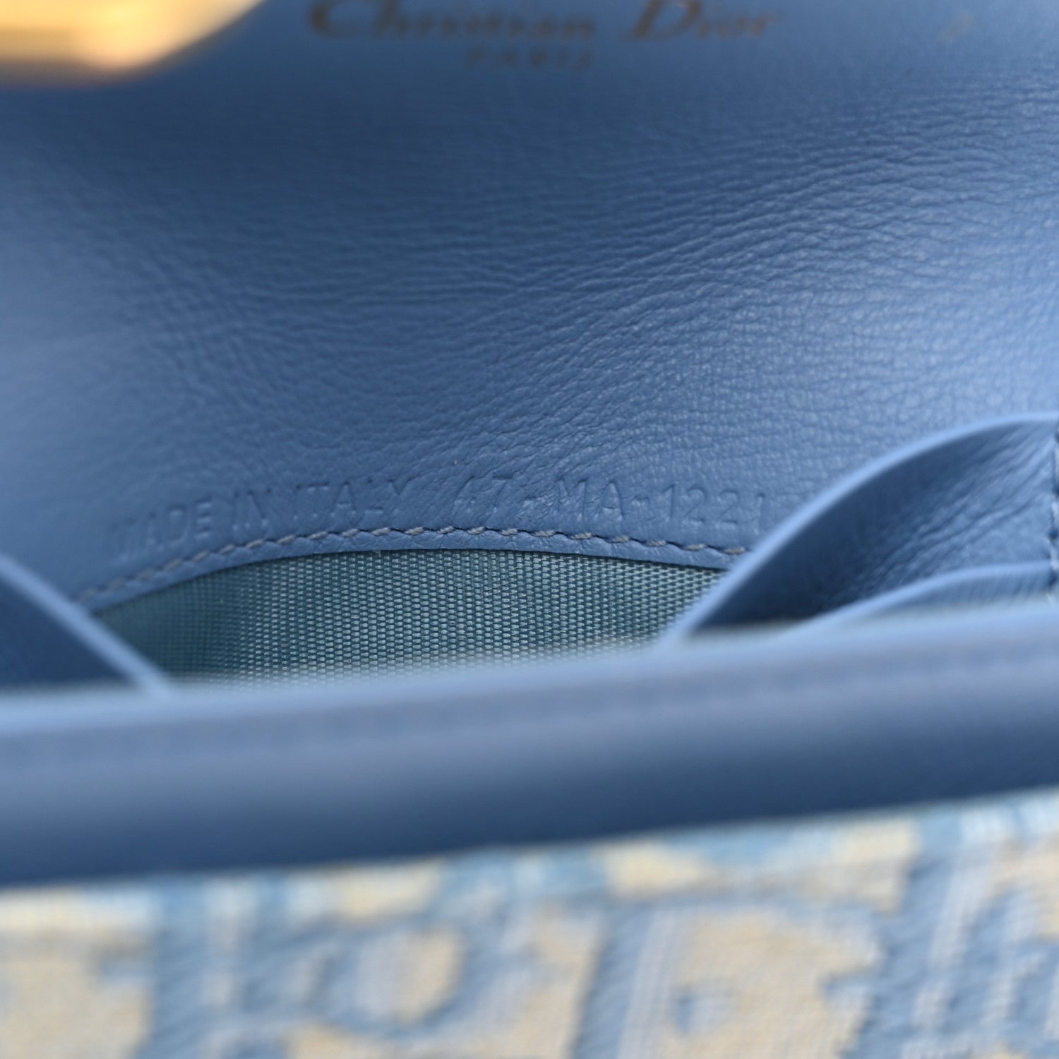 Christian Dior Oblique Saddle Card Holder Cornflower Blue 7 of 14