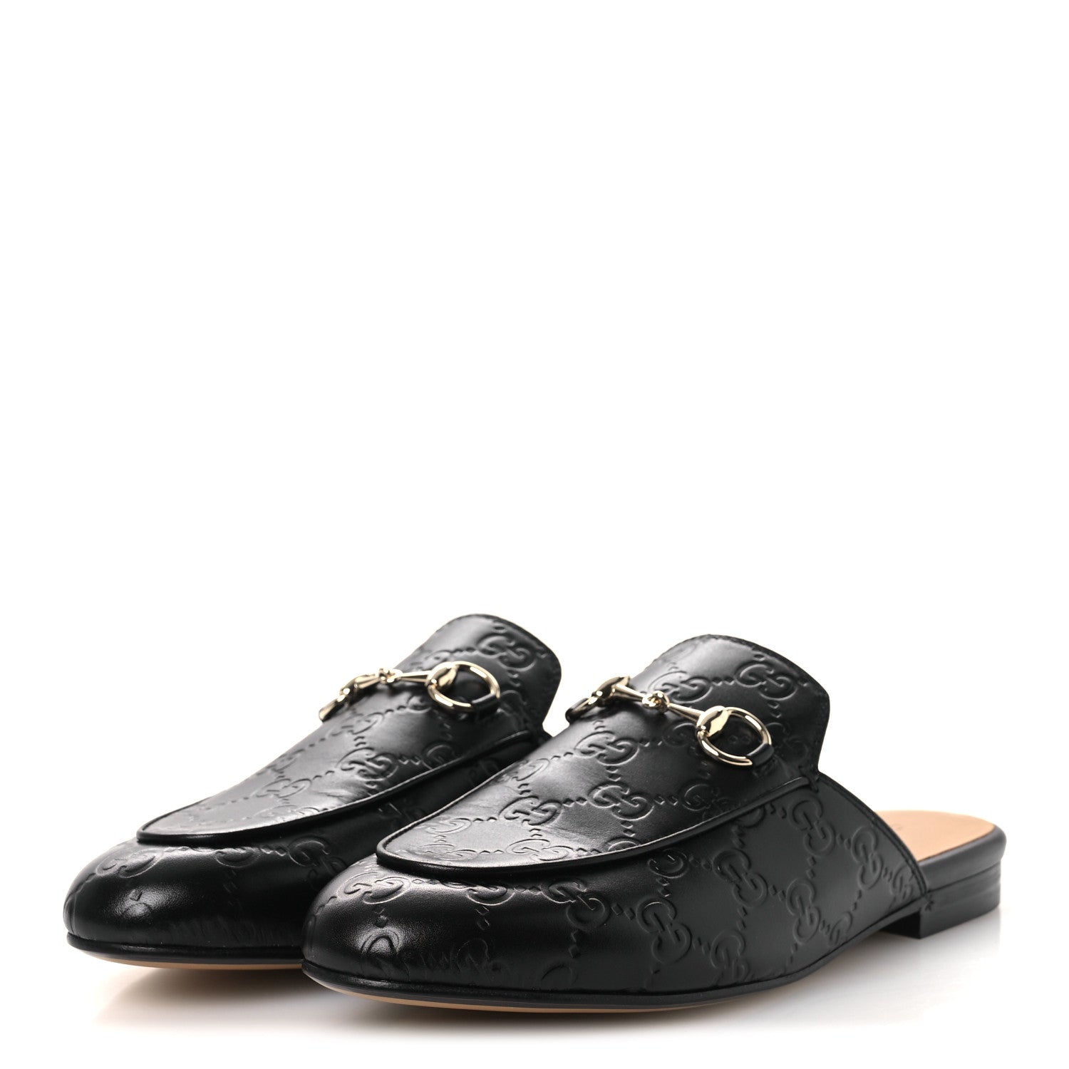 Gucci Glamour Calfskin Guccissima Womens Princetown Slippers 37.5 Black 4 of 13