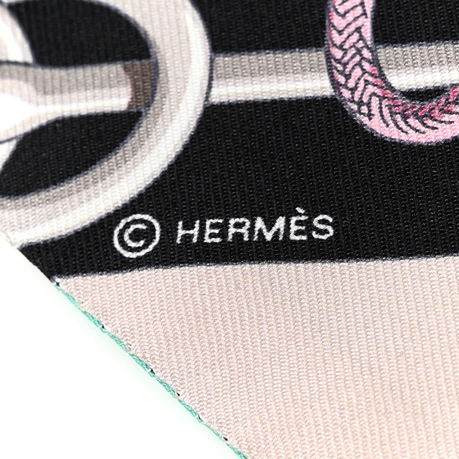 Hermes Silk Cliquetis Twilly Black Rose Menthol 3 of 4