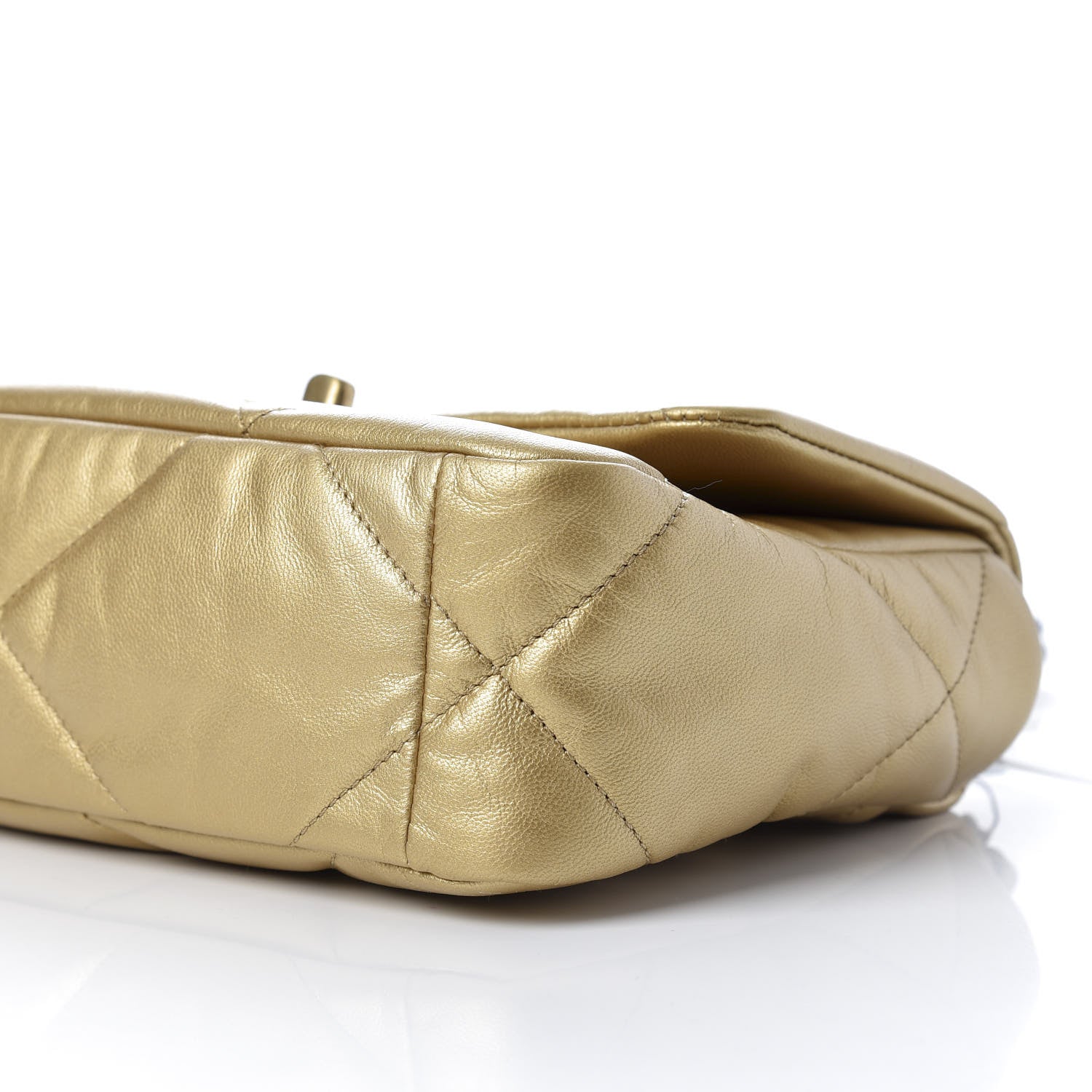 Chanel Metallic Goatskin Quilted Medium 19 Flap Gold 9 of 10