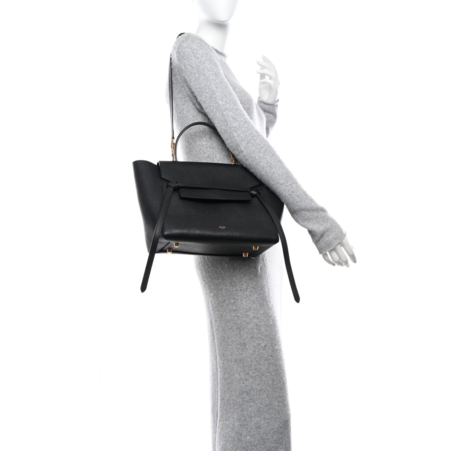 Celine Grained Calfskin Mini Belt Bag Black 2 of 8