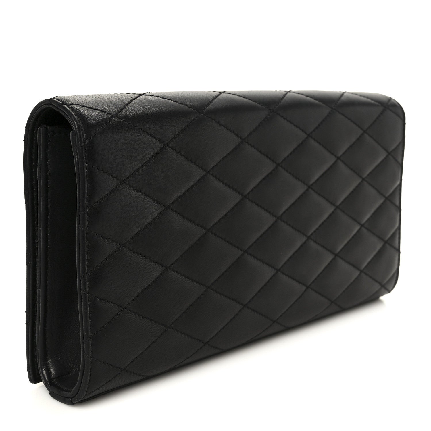 Saint Laurent Lambskin Quilted Kate Clutch Black 3 of 9
