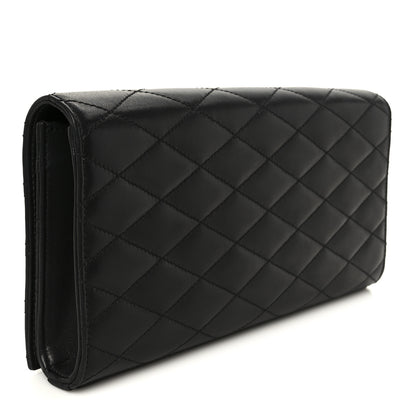 Saint Laurent Lambskin Quilted Kate Clutch Black 3 of 9