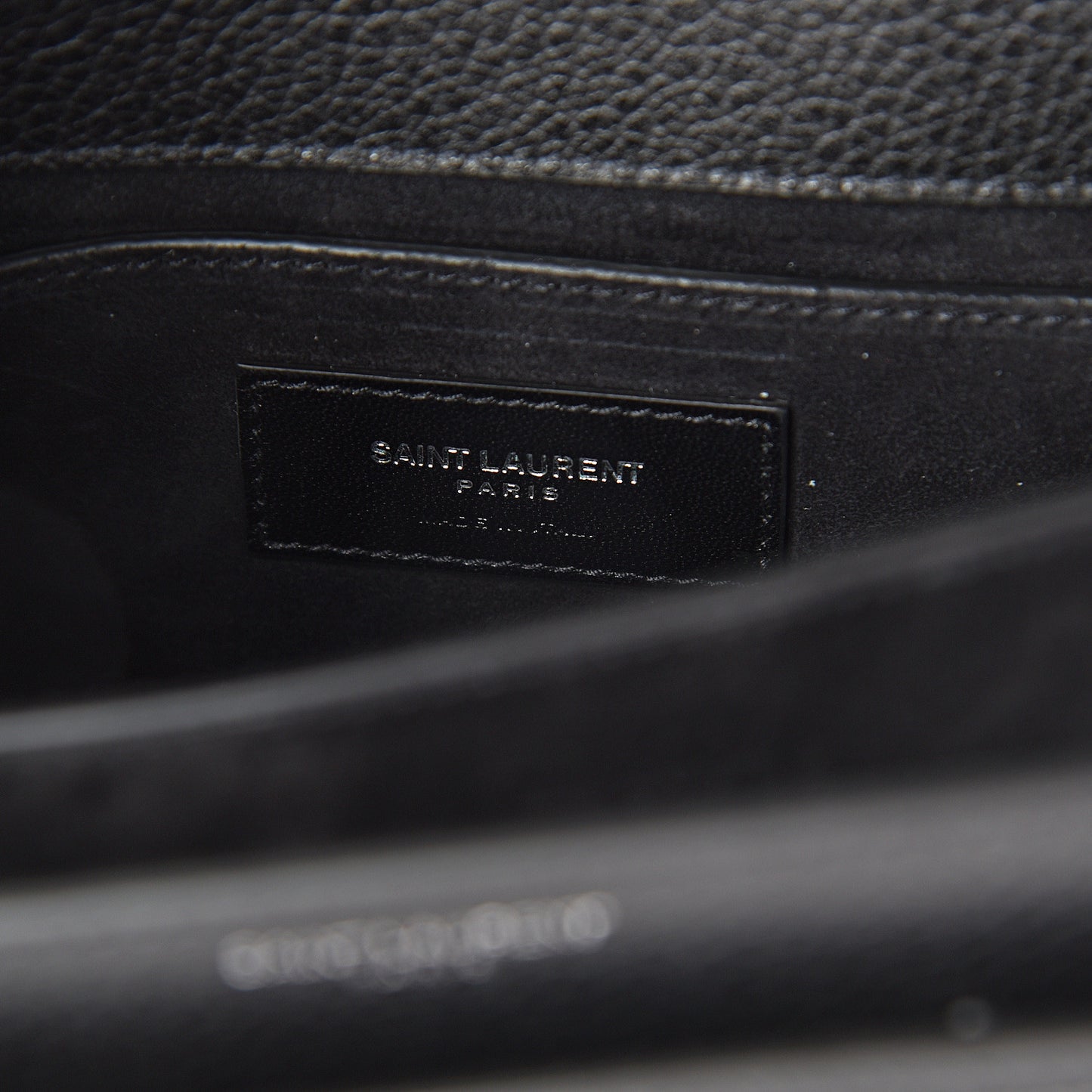 Grained Calfskin Medium Monogram Sunset Satchel Black