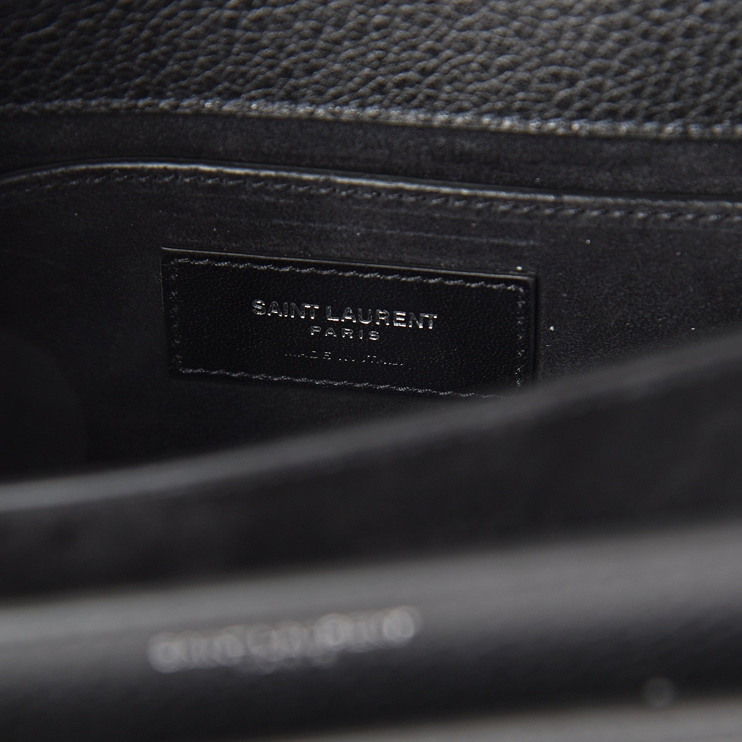 Saint Laurent Grained Calfskin Medium Monogram Sunset Satchel Black 5 of 8
