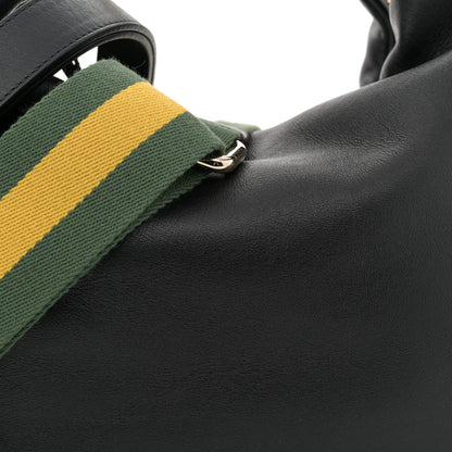 Gucci Aria Calfskin Web Large Attache Shoulder Bag Black 8 of 11