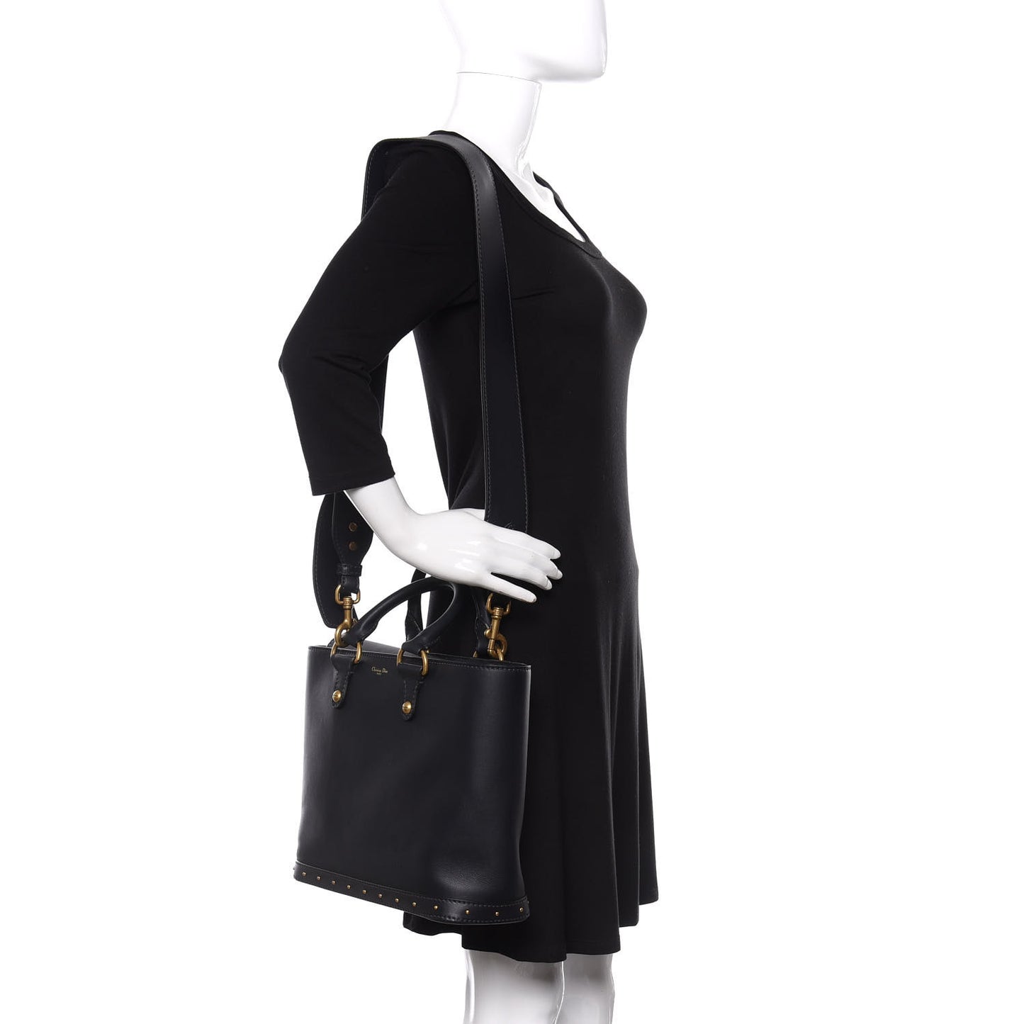 Smooth Calfskin Studded DiorAvenue Bag Navy