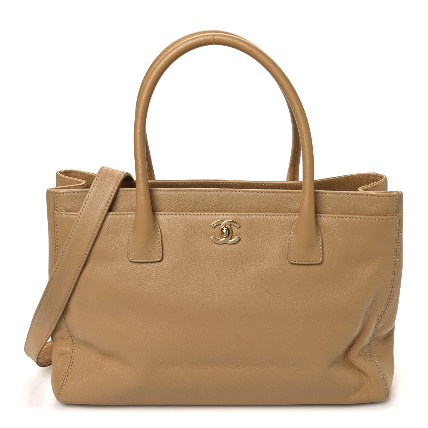 Chanel Calfskin Cerf Executive Shopper Tote Beige 1 of 13