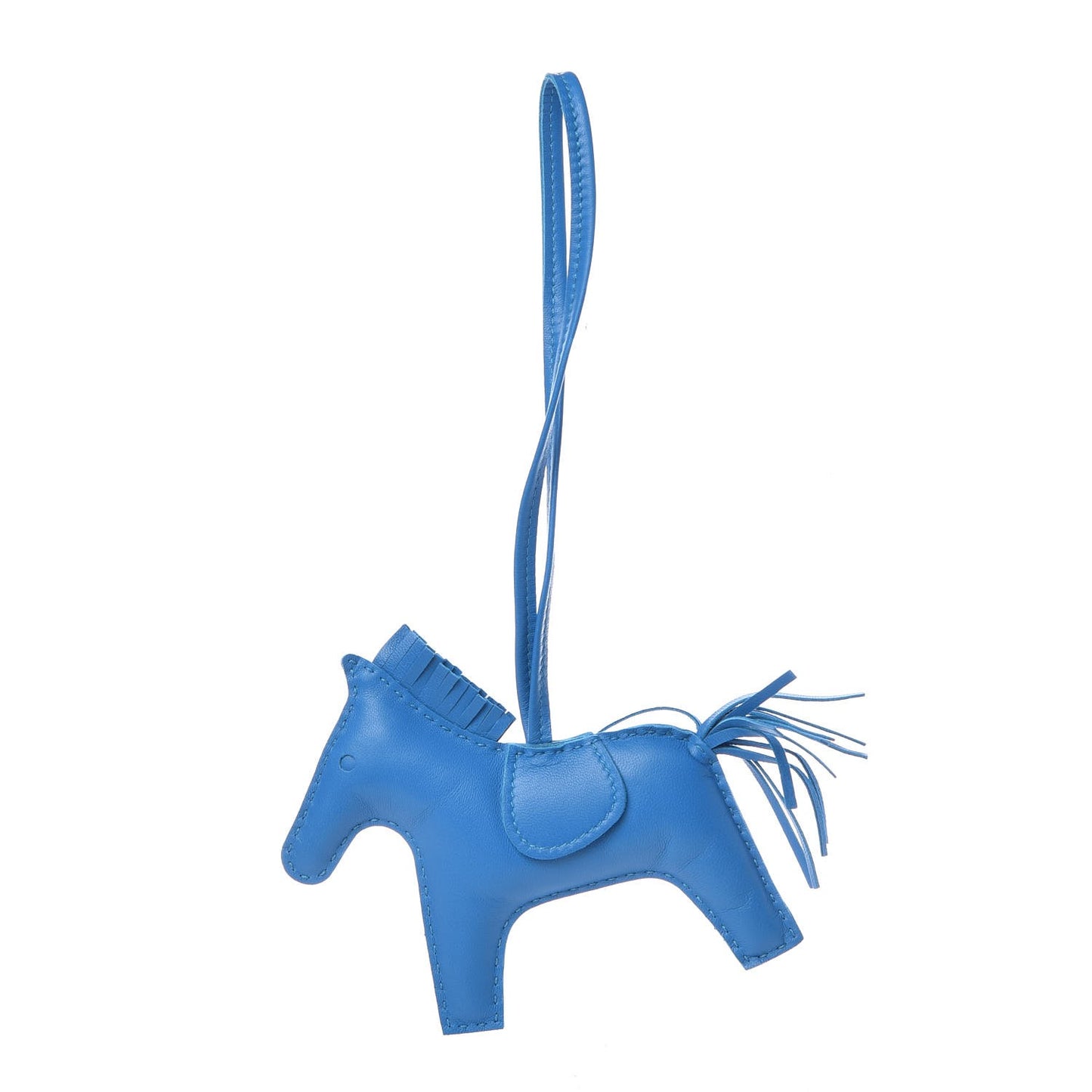 Milo Lambskin Grigri Rodeo Horse Bag Charm MM Bleu Zanzibar