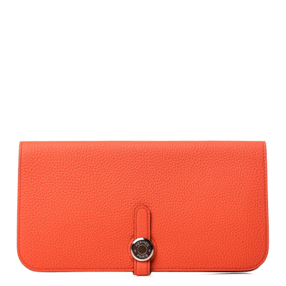 Hermes Togo Dogon Recto Verso Wallet Orange Poppy Rose Candy 1 of 12