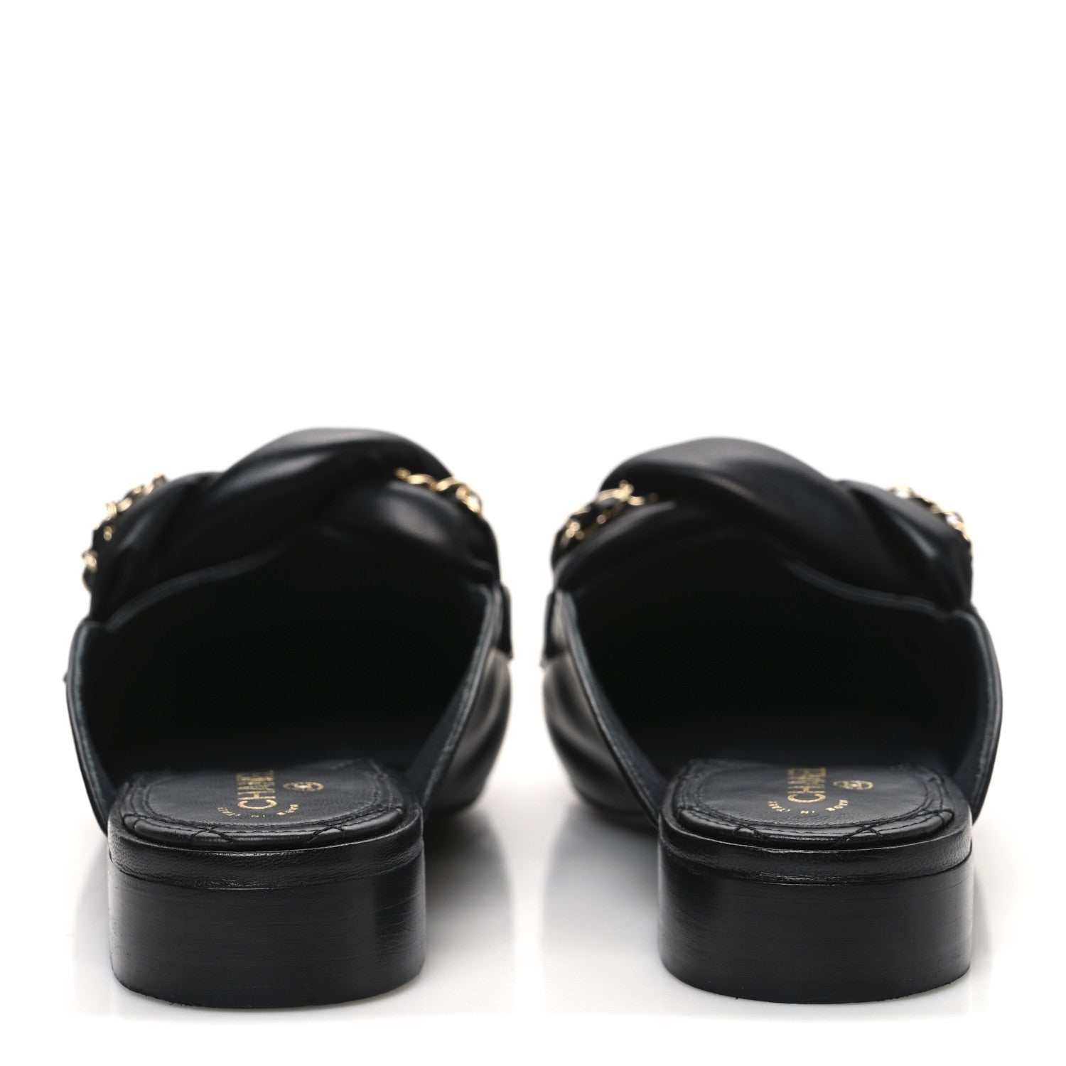 Chanel Lambskin Chain Braided CC Mules 39 Black 6 of 10