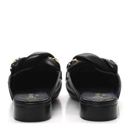 Chanel Lambskin Chain Braided CC Mules 39 Black 6 of 10