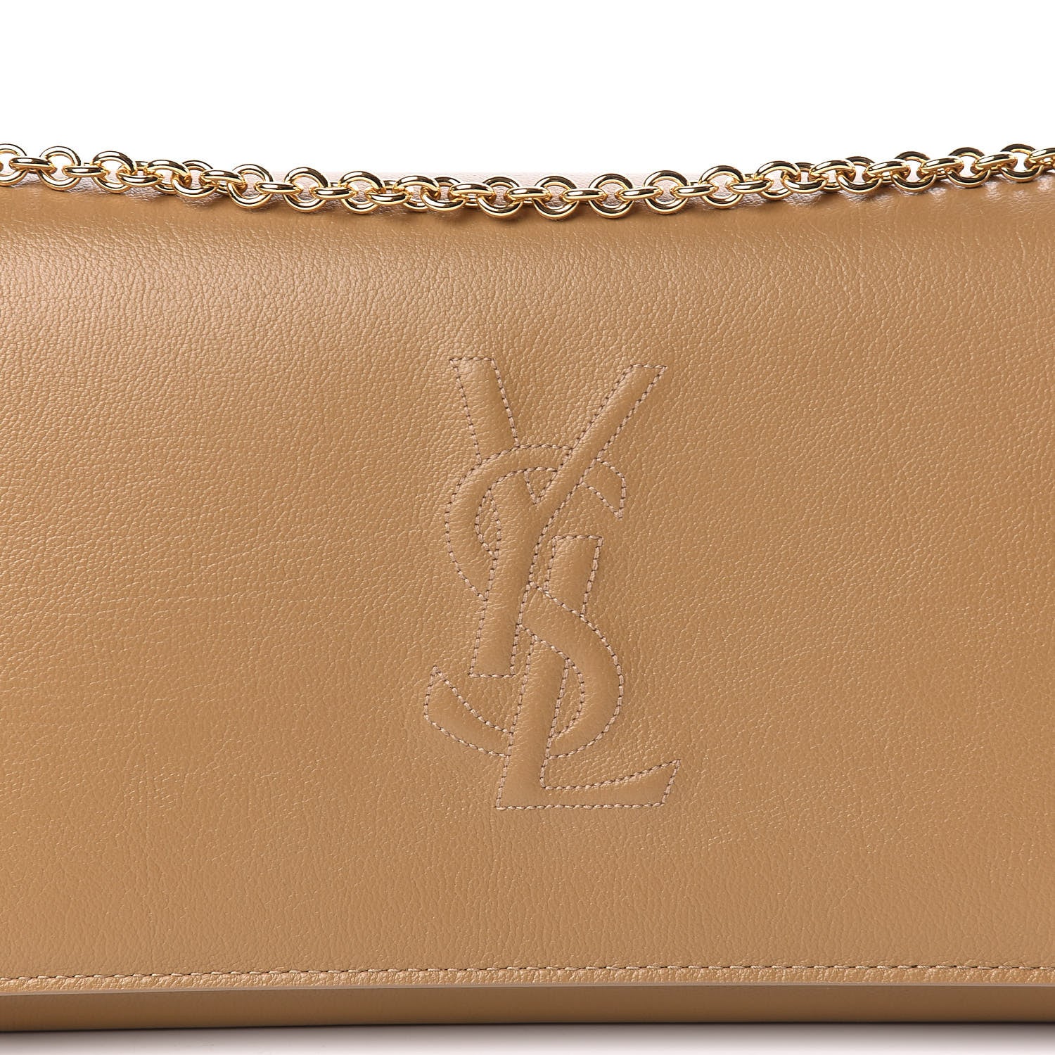 Saint Laurent Calfskin Belle de Jour Chain Clutch Beige 10 of 11