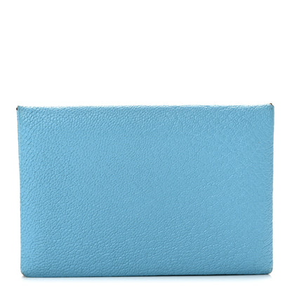 Hermes Chevre Mysore Verso Calvi Card Case Celeste Kraft 1 of 8
