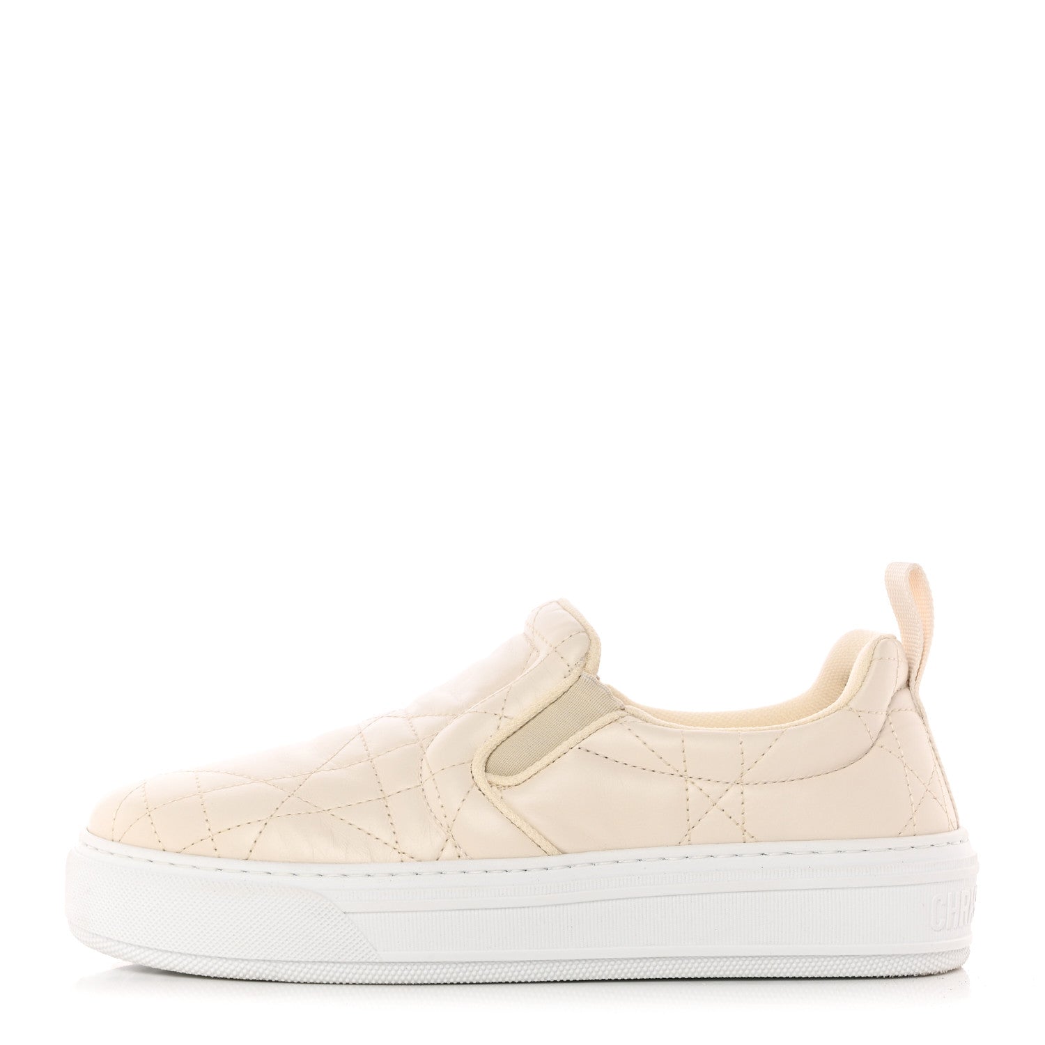 Christian Dior Cannage Quilted Womens Solar Slip On Sneakers 38 Off White 1 of 15