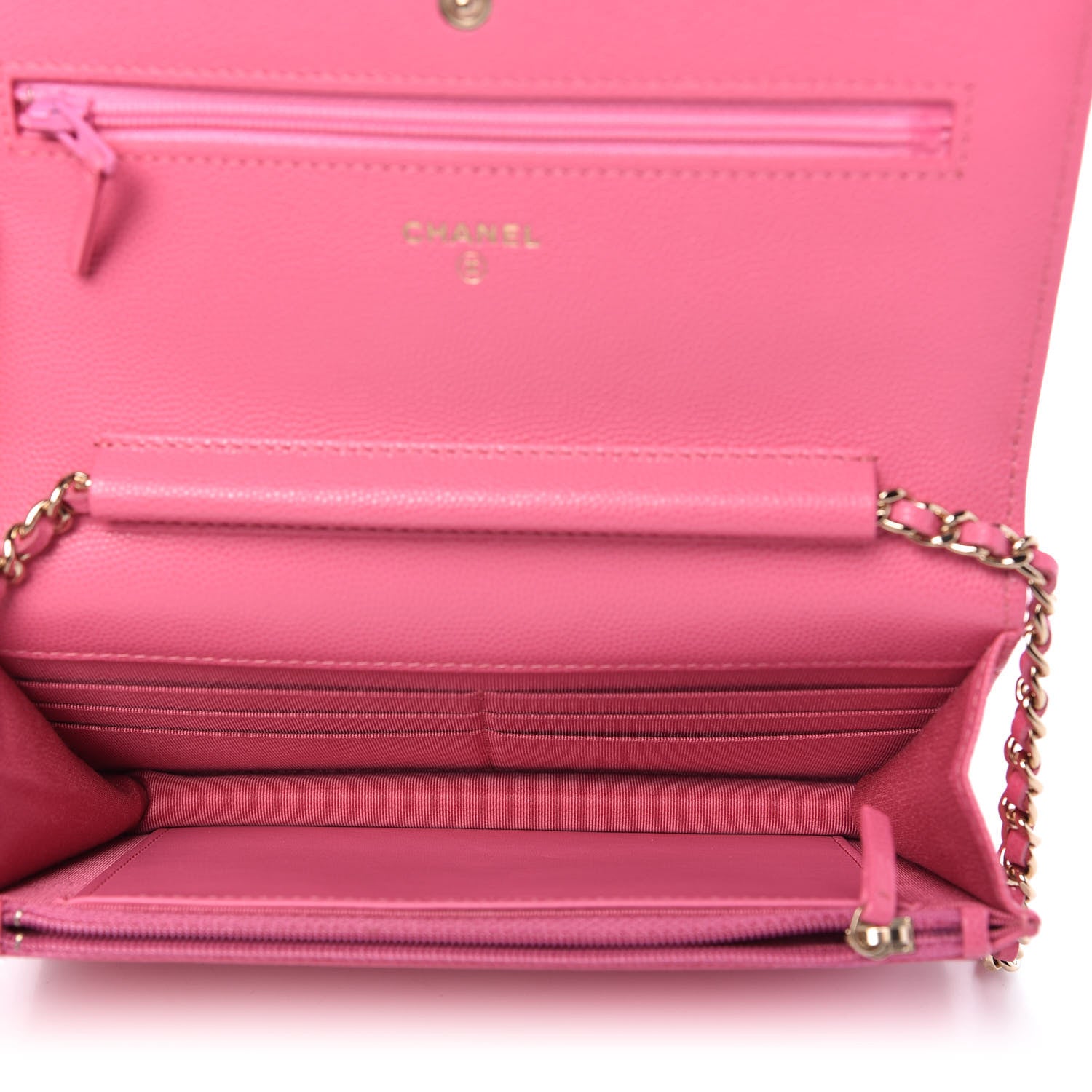 Chanel Caviar Quilted Wallet on Chain WOC Pink 5 of 11