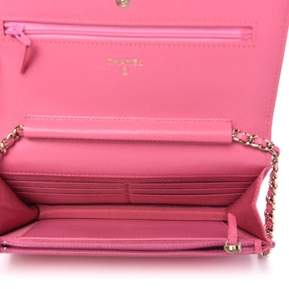 Chanel Caviar Quilted Wallet on Chain WOC Pink 5 of 11
