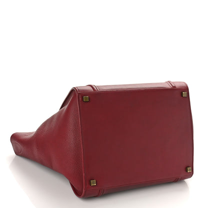 Celine Drummed Calfskin Medium Phantom Luggage Burgundy 4 of 11