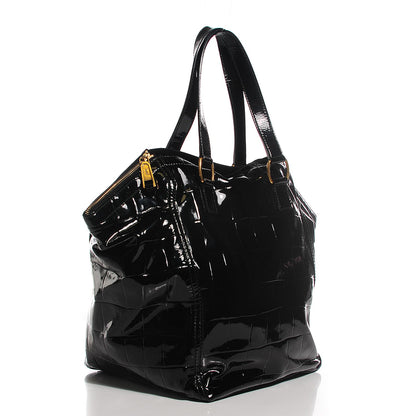 Saint Laurent Patent Large Downtown Tote Black 3 of 9