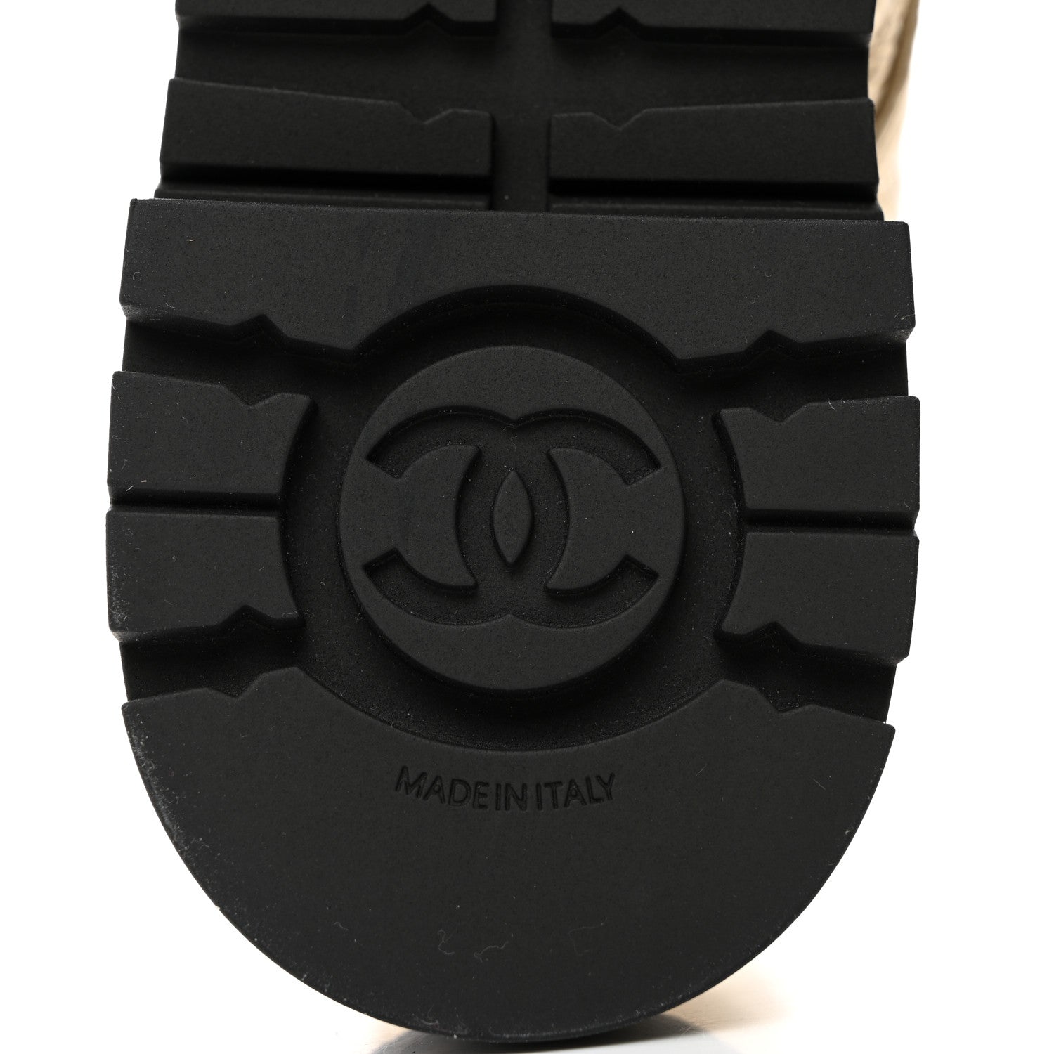 Chanel Crumpled Lambskin Quilted Platform Lace Up Combat Boots 38 Beige Black 8 of 8