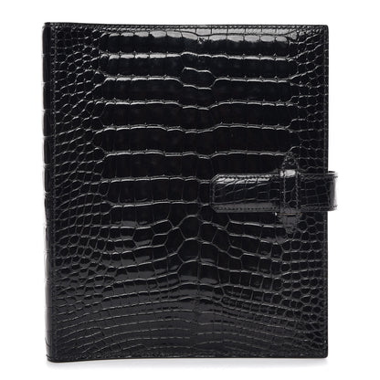 Hermes Shiny Alligator Notebook Cover Black 1 of 6