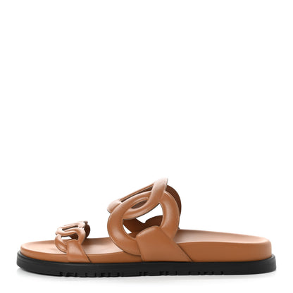 Hermes Nappa Extra Sandals 39 Gold 1 of 8