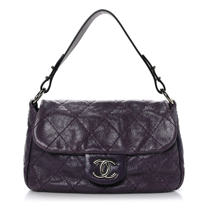 Chanel Glazed Calfskin Stitched On The Road Flap Purple 1 of 9