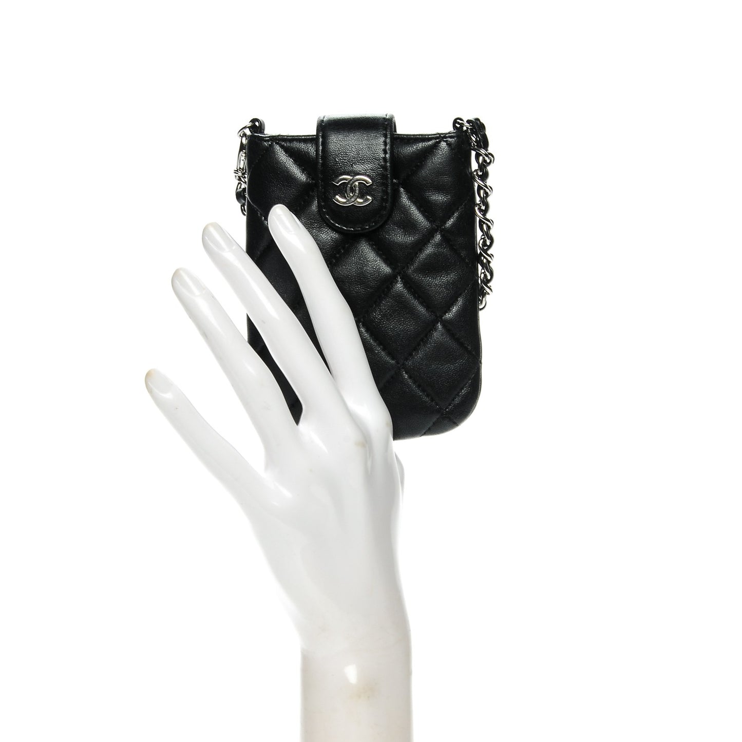 Lambskin Quilted Phone Case Black