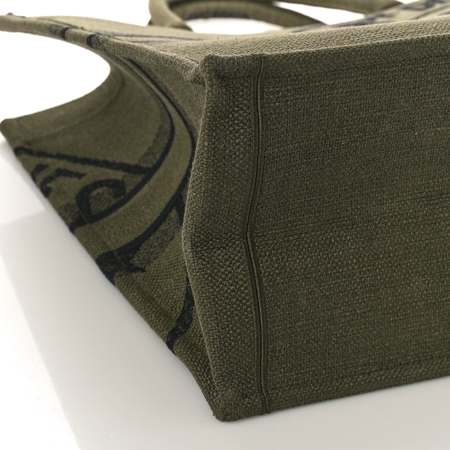 Christian Dior Canvas Jute Embroidered Medium Book Tote Green 7 of 9
