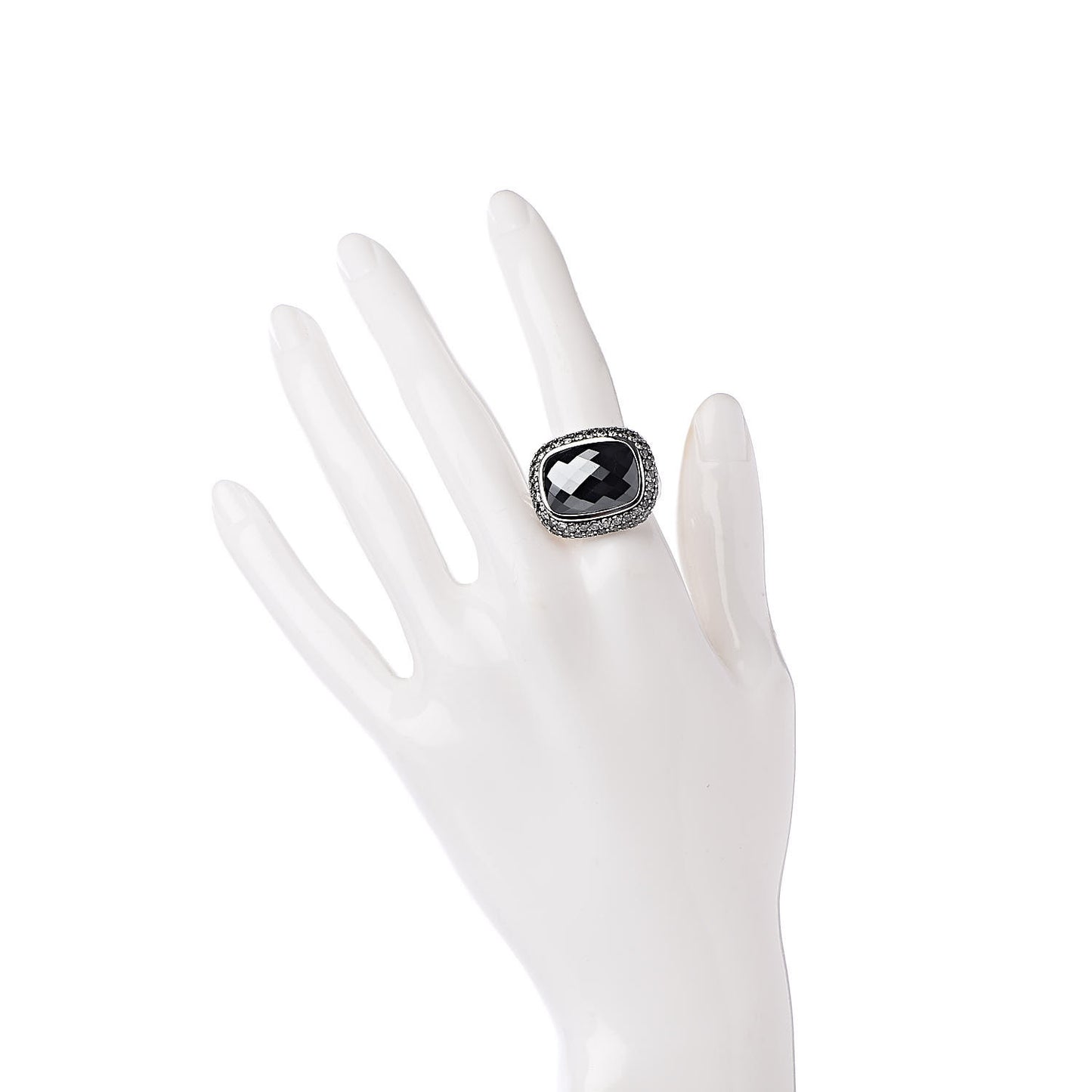 Sterling Silver Hematite Diamond Waverly Ring 57 8
