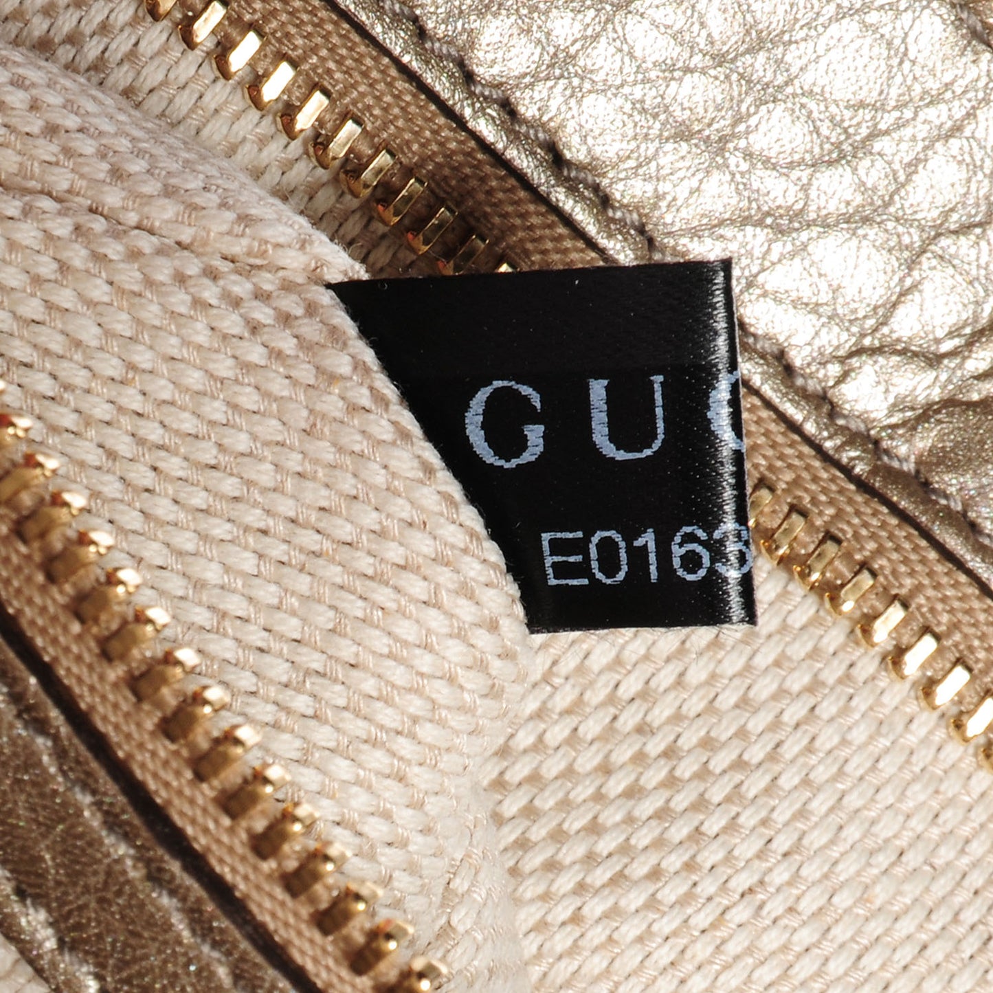 Metallic Pebbled Calfskin Medium Soho Flap Crossbody Golden Beige