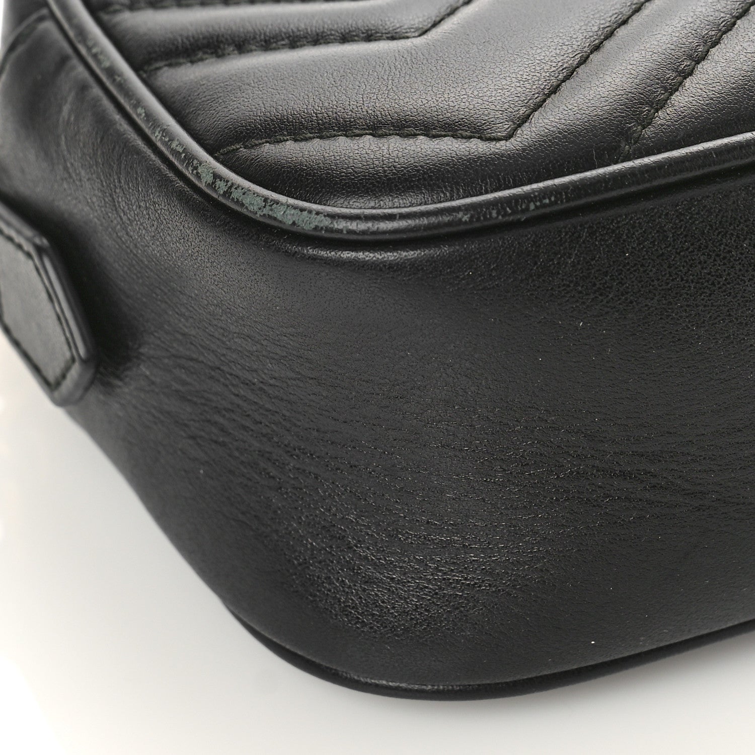 Gucci Calfskin Matelasse Mini GG Marmont Chain Shoulder Bag Black 8 of 10