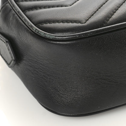 Gucci Calfskin Matelasse Mini GG Marmont Chain Shoulder Bag Black 8 of 10