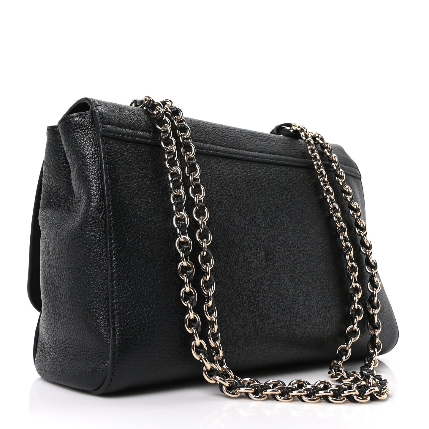 Small Classic Grain Calfskin Medium Lily Black