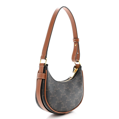 Celine Canvas Calfskin Mini Ava Triomphe Shoulder Bag Tan 3 of 10