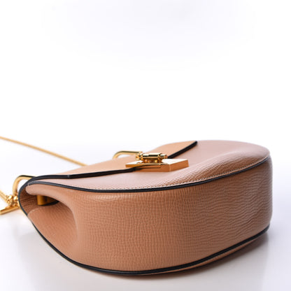 Chloe Grained Calfskin Lambskin Bi-Color Drew Shoulder Bag Wet Sand Sunflower 3 of 9