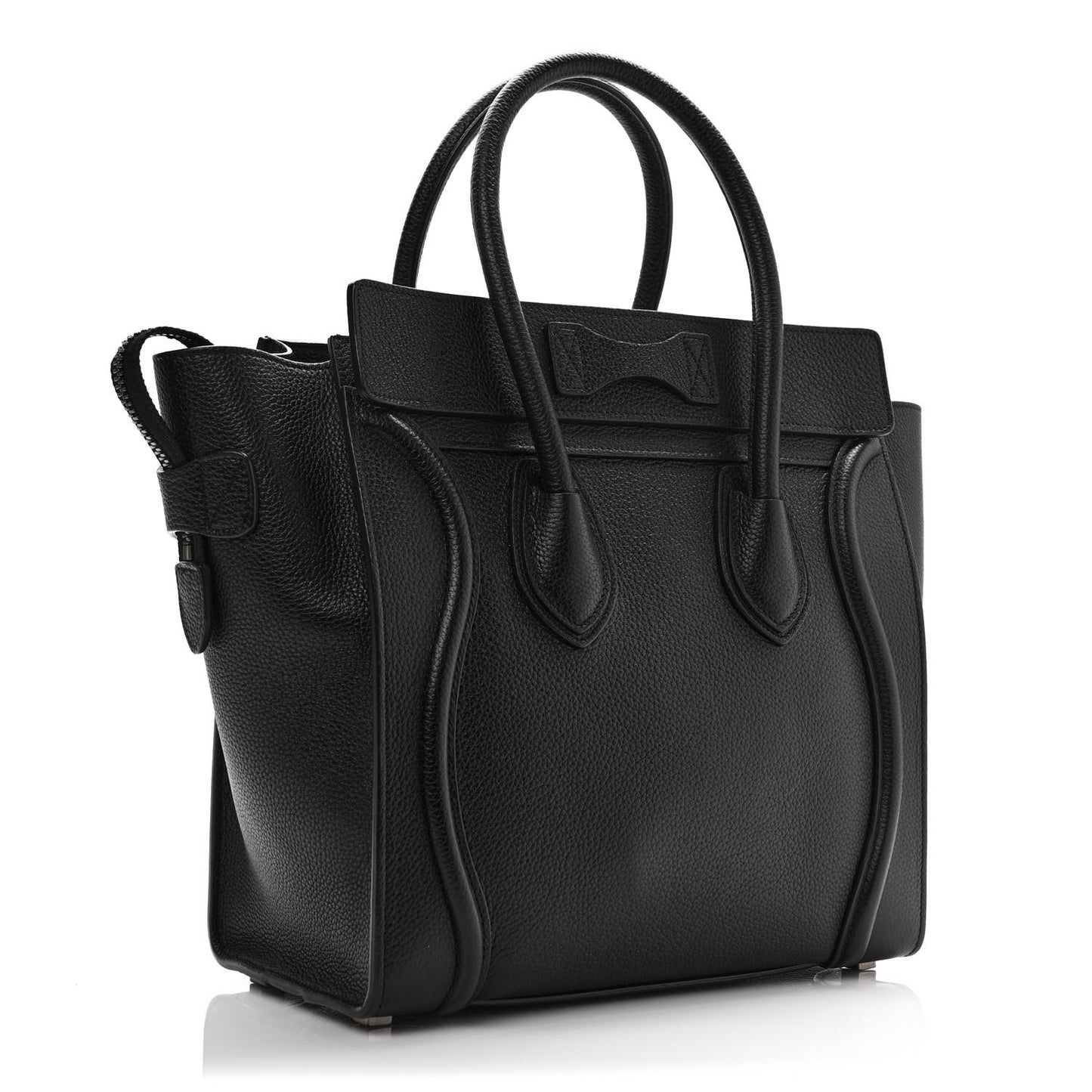 Drummed Calfskin Micro Luggage Black