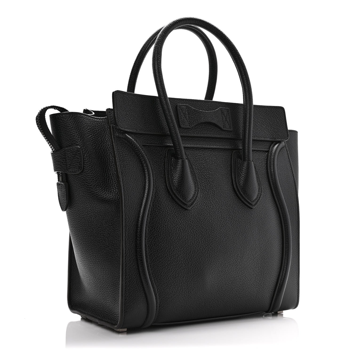 Celine Drummed Calfskin Micro Luggage Black 3 of 9